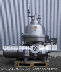 MSB 200-01-076 GEA Westfalia Separator Wirówka talerzowa samoczyszcząca