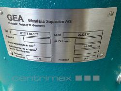 OTC 3-03-107 GEA Westfalia Separator Wirówka talerzowa bez samooczyszczenia